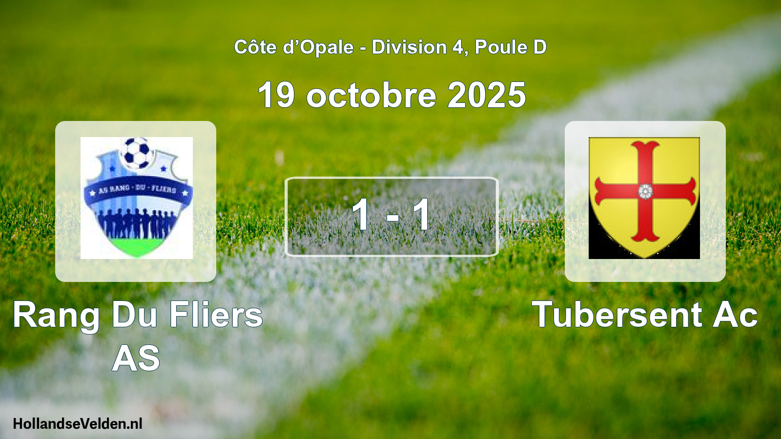 Match joué: Rang Du Fliers AS - Tubersent Ac 1 - 1 (19 octobre 2025)