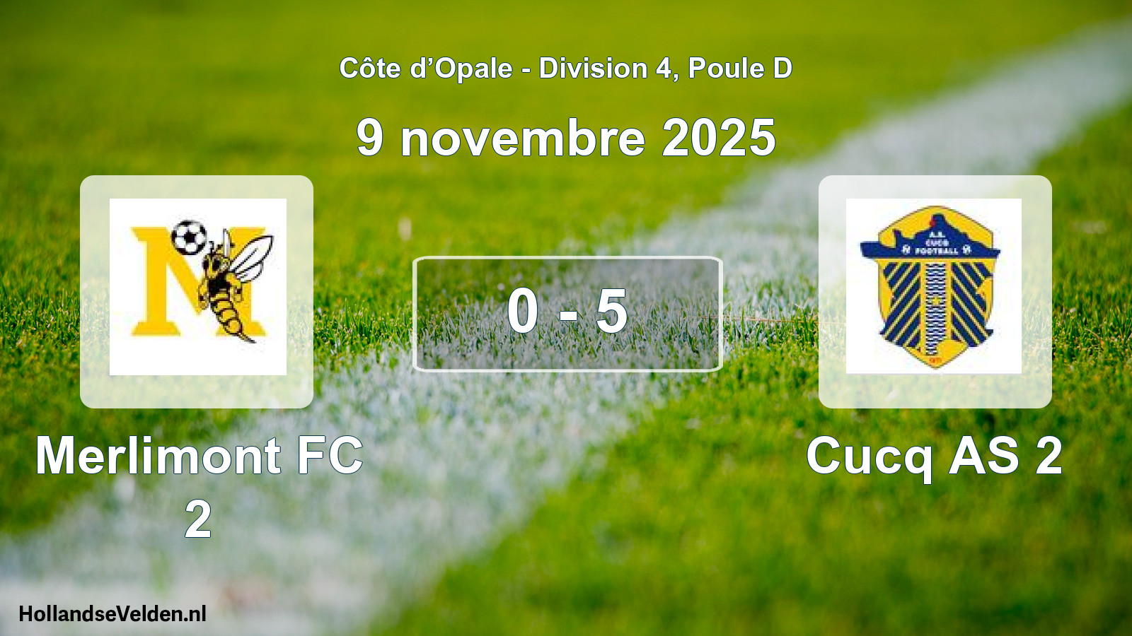 Match joué: Merlimont FC 2 - Cucq AS 2 0 - 5 (9 novembre 2025)