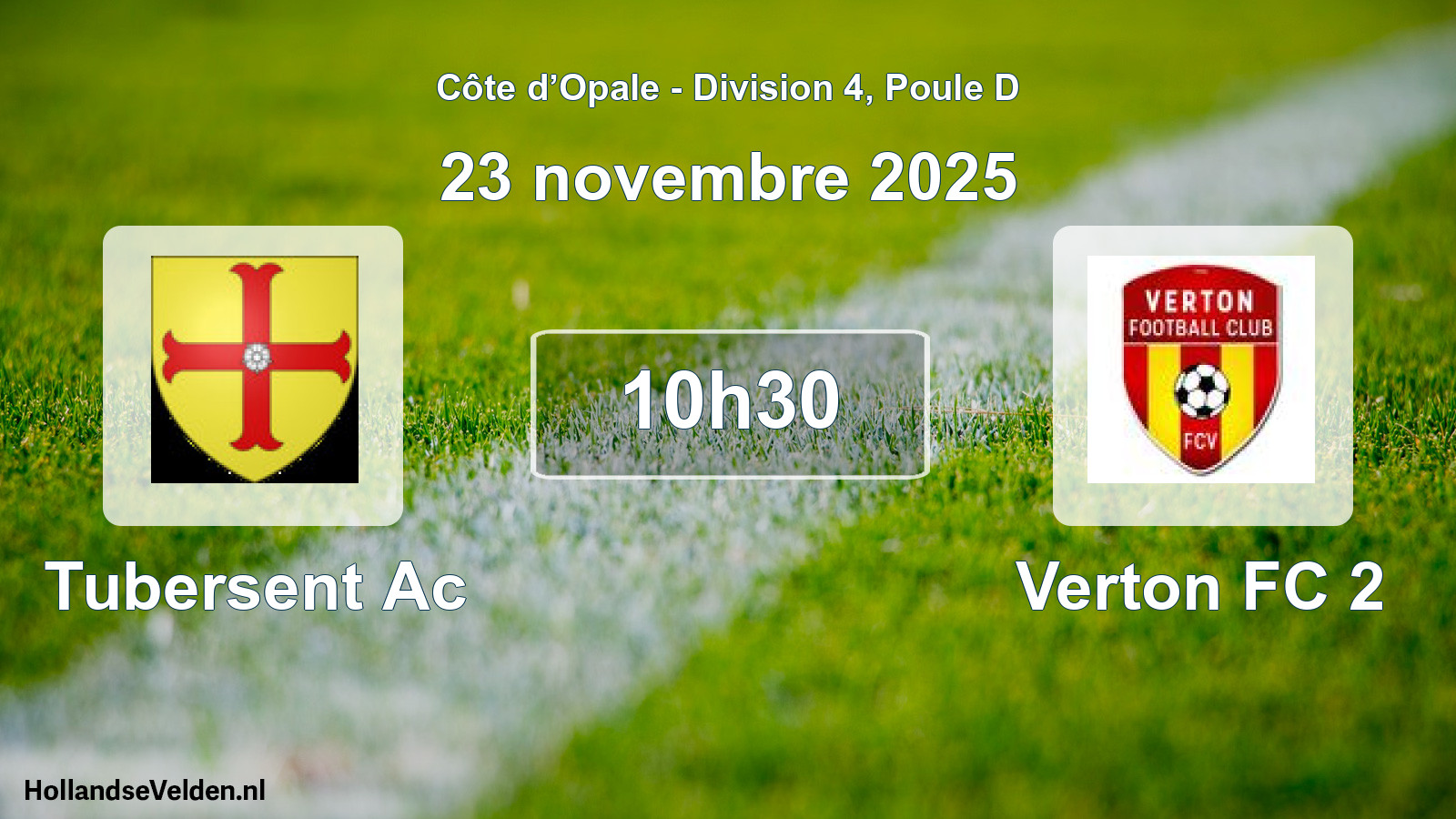 Match programmé: Tubersent Ac - Verton FC 2 (23 novembre 2025)