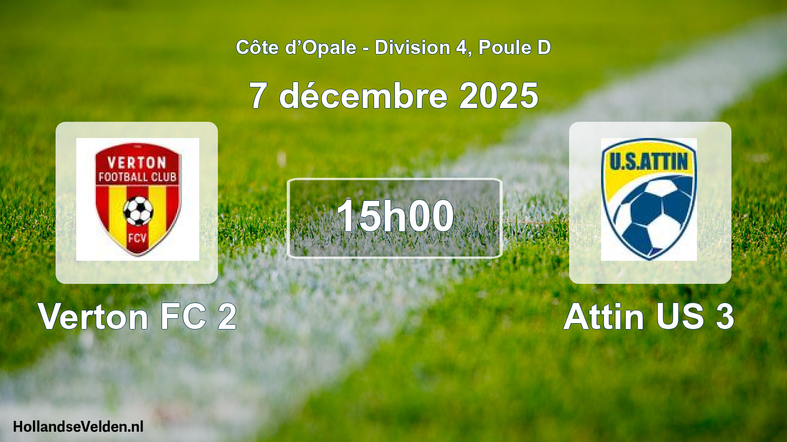 Match programmé: Verton FC 2 - Attin US 3 (7 décembre 2025)