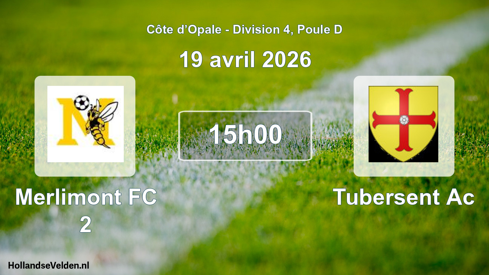 Match programmé: Merlimont FC 2 - Tubersent Ac (19 avril 2026)
