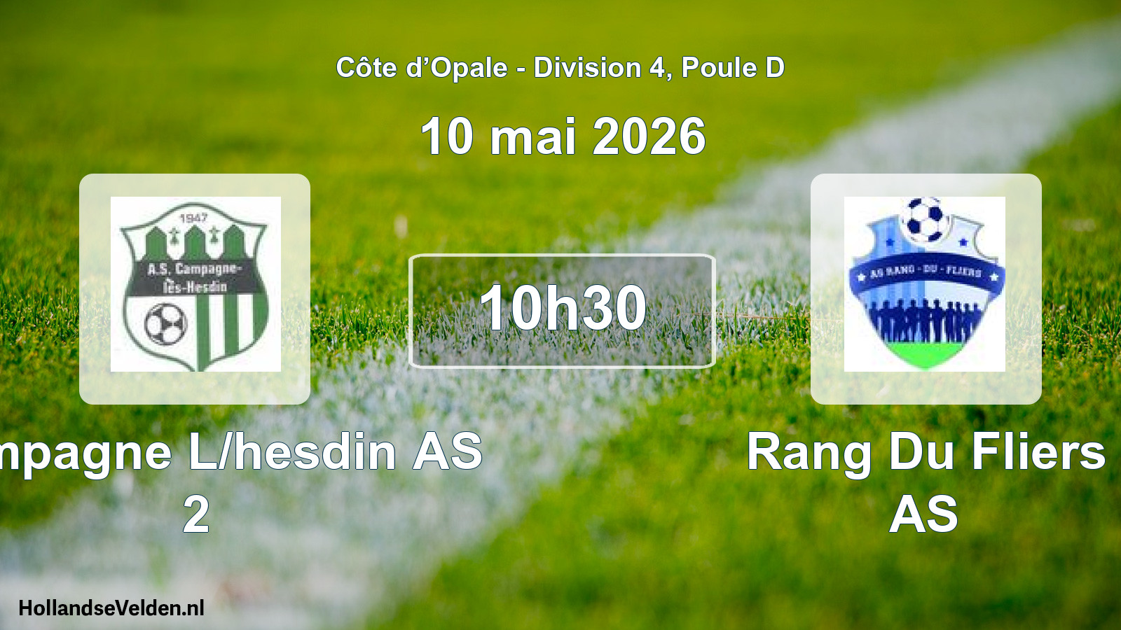 Scheduled Match: Campagne L/hesdin AS 2 - Rang Du Fliers AS (10 May 2026)