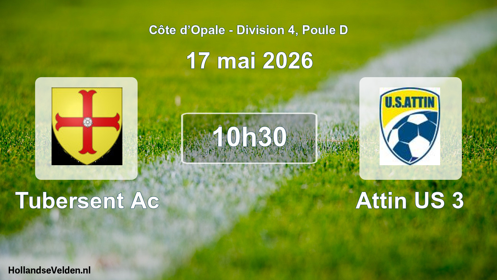 Geplande wedstrijd: Tubersent Ac - Attin US 3 (17 mei 2026)