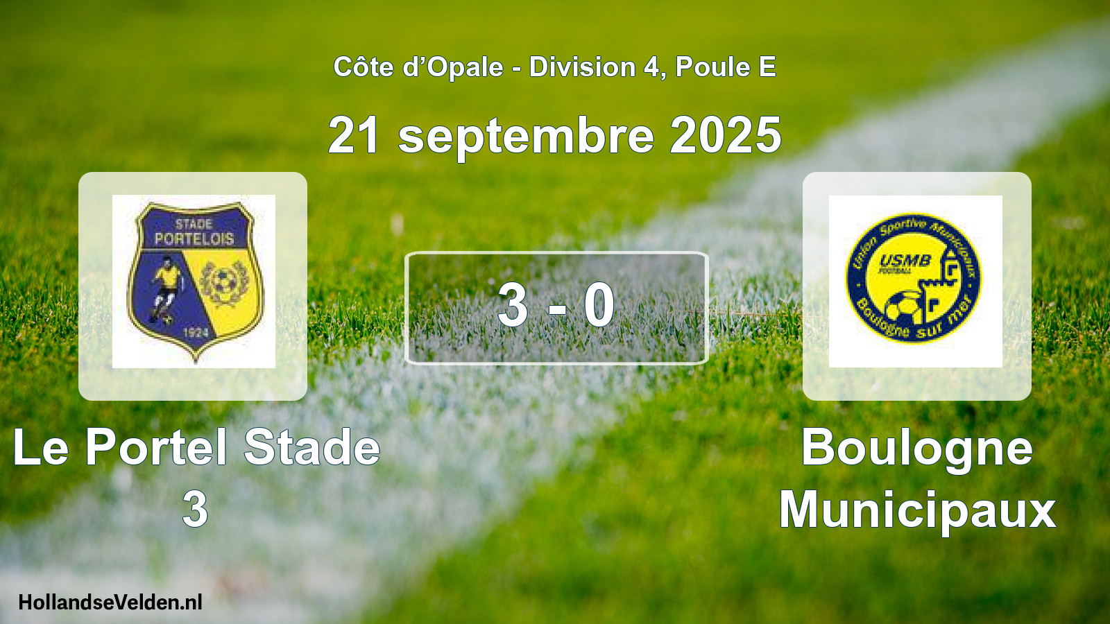 Gespeelde wedstrijd: Le Portel Stade 3 - Boulogne Municipaux 3 - 0 (21 september 2025)