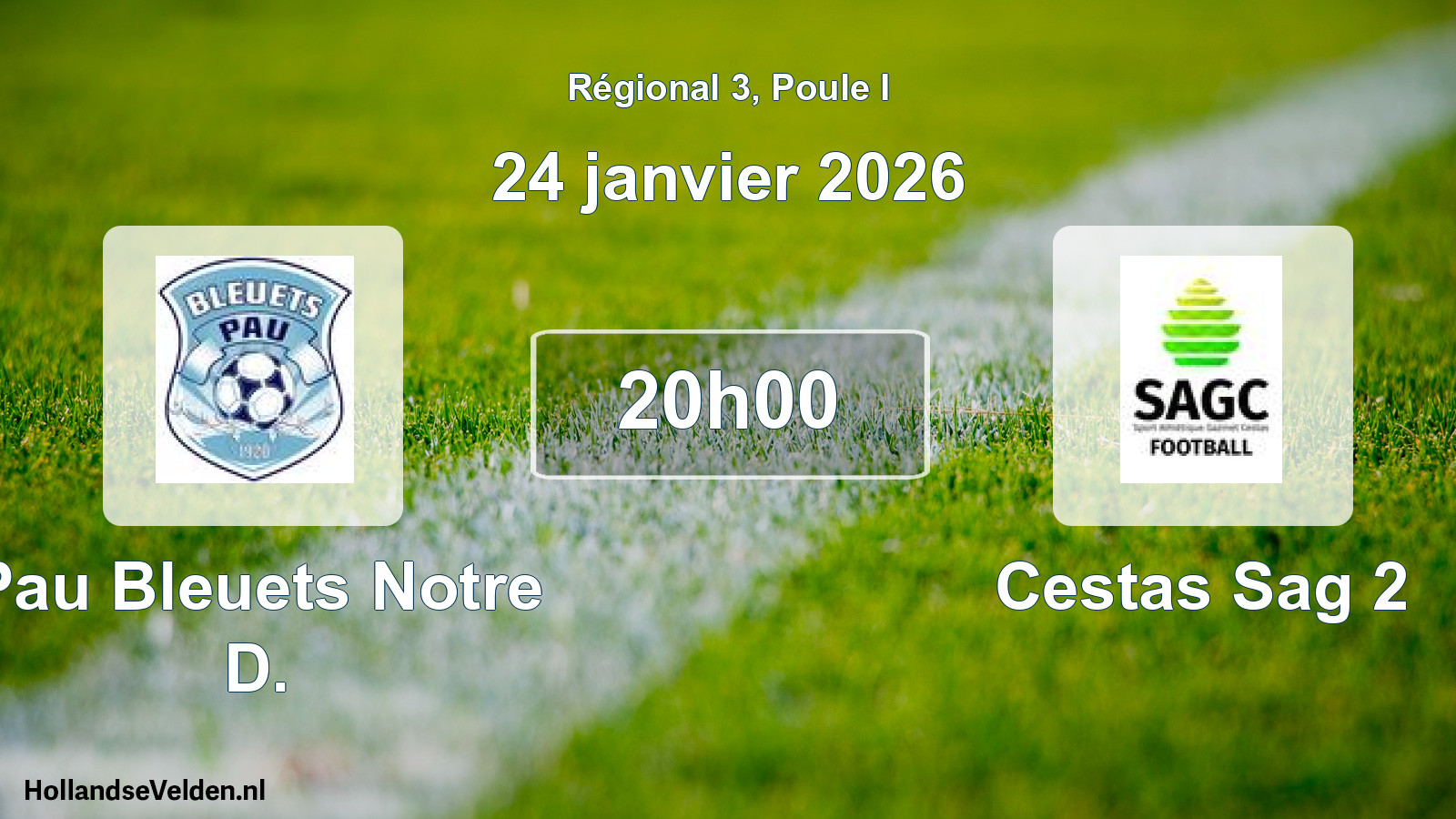 Scheduled Match: Pau Bleuets Notre D. - Cestas Sag 2 (24 January 2026)