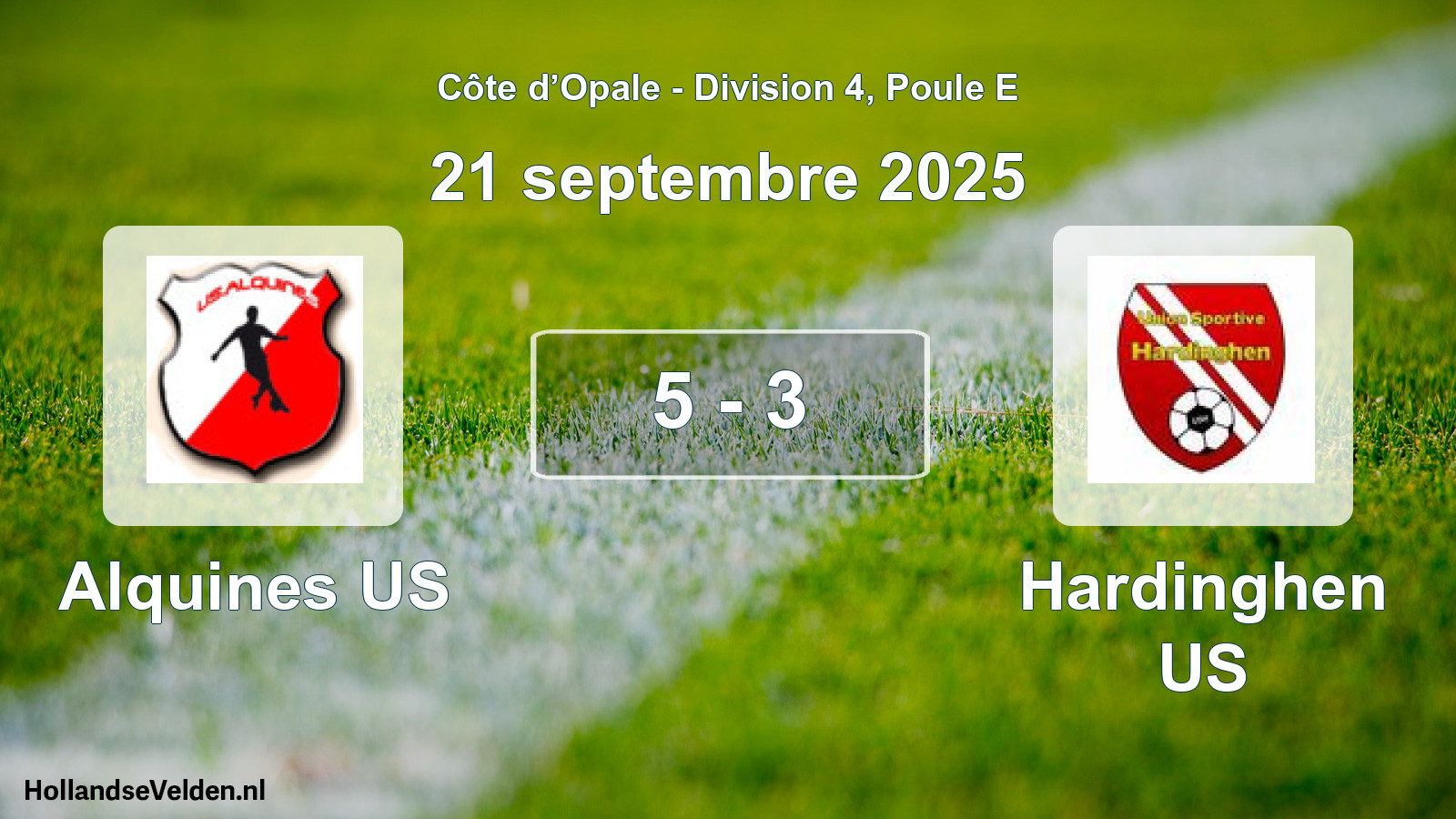 Match joué: Alquines US - Hardinghen US 5 - 3 (21 septembre 2025)