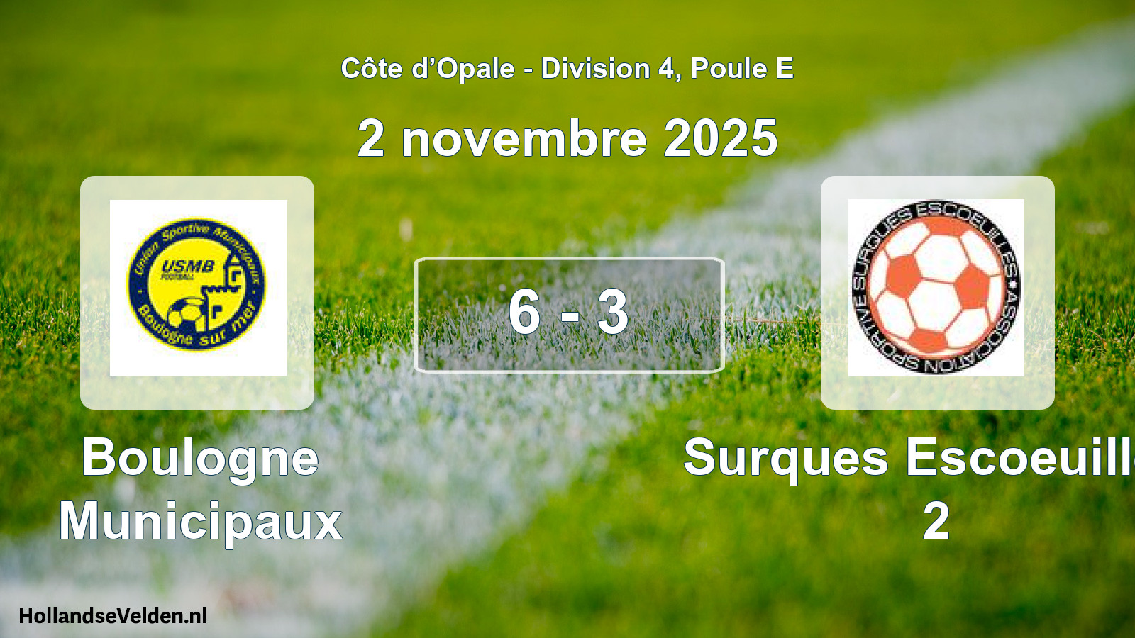 Match joué: Boulogne Municipaux - Surques Escoeuilles 2 6 - 3 (2 novembre 2025)