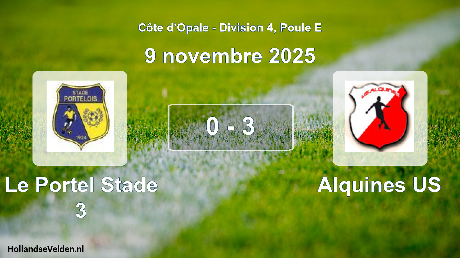 Match joué: Le Portel Stade 3 - Alquines US 0 - 3 (9 novembre 2025)