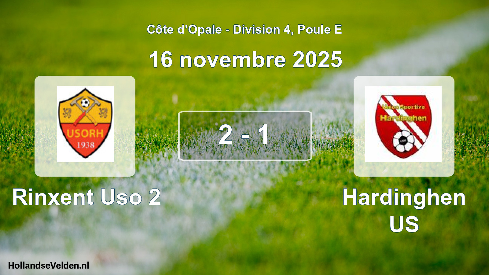 Match joué: Rinxent Uso 2 - Hardinghen US 2 - 1 (16 novembre 2025)