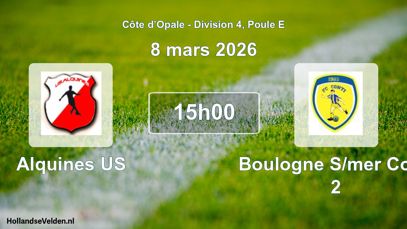 Match programmé: Alquines US - Boulogne S/mer Conti 2 (8 mars 2026)