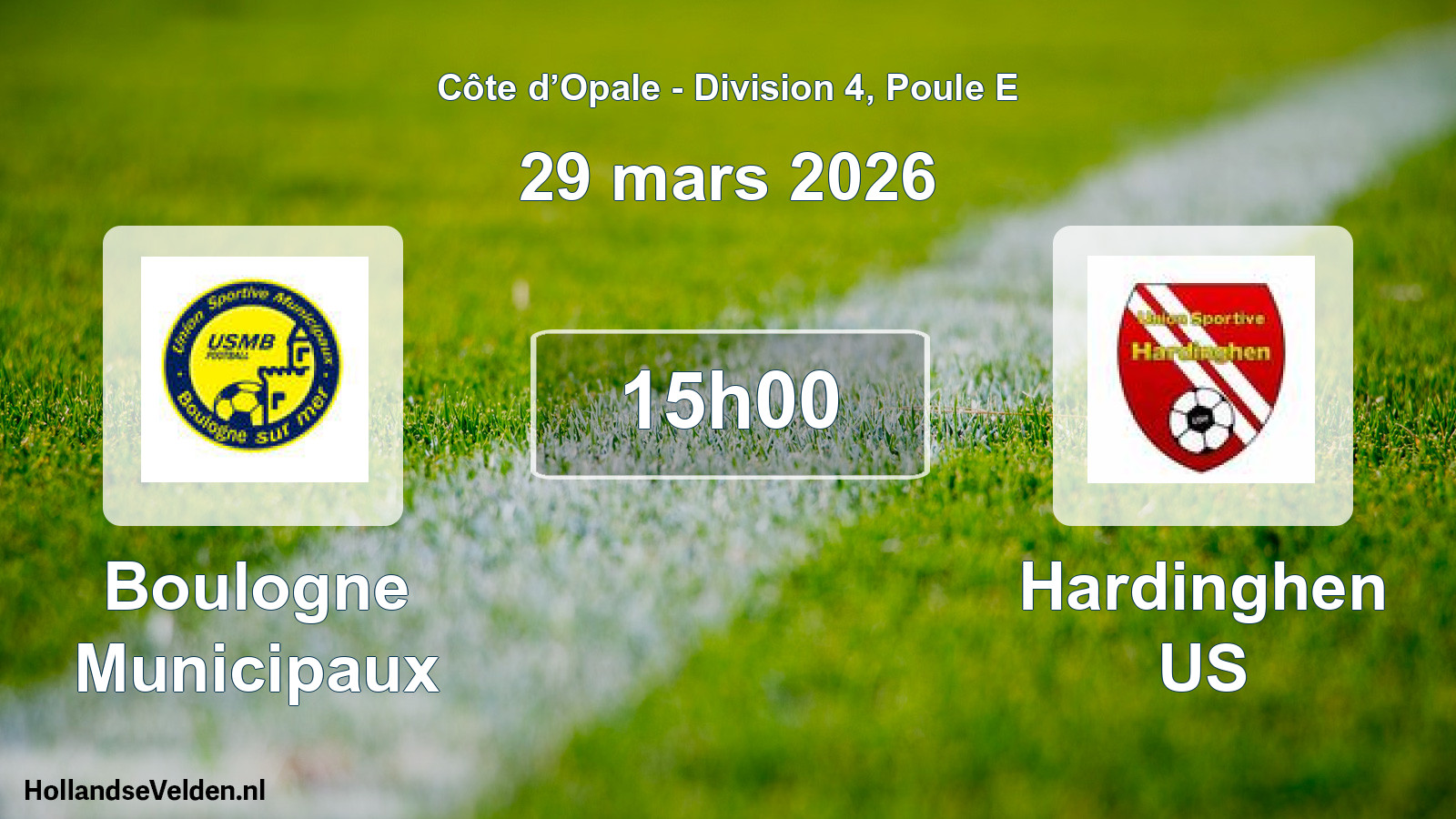 Match programmé: Boulogne Municipaux - Hardinghen US (29 mars 2026)