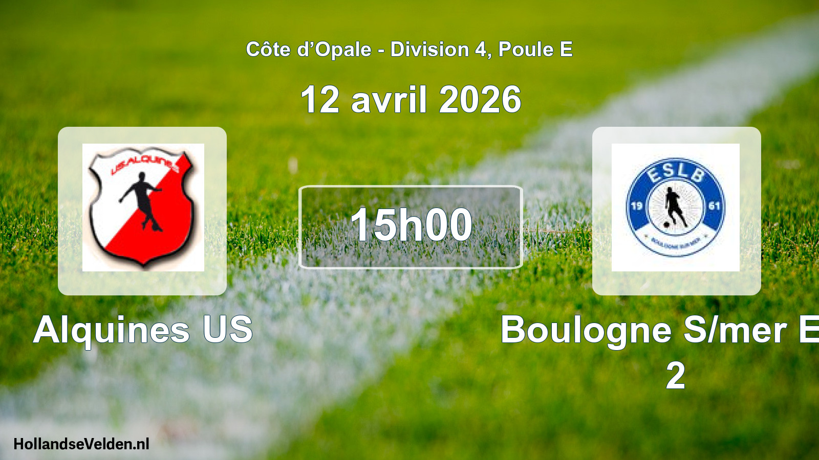 Match programmé: Alquines US - Boulogne S/mer Esl 2 (12 avril 2026)