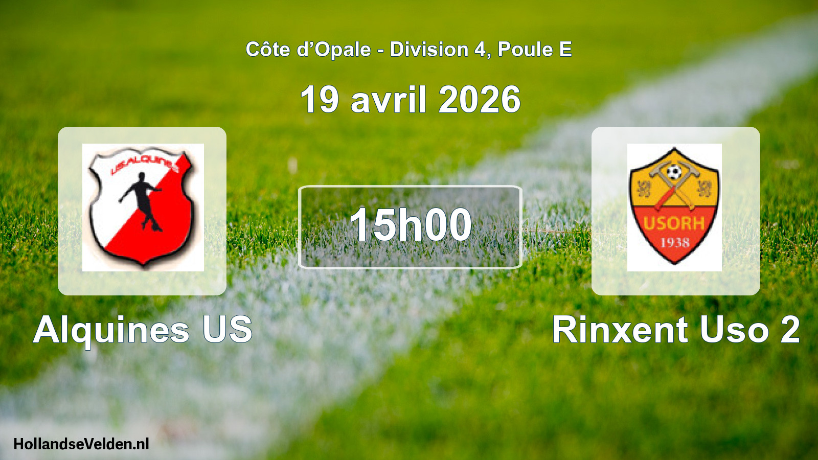 Match programmé: Alquines US - Rinxent Uso 2 (19 avril 2026)