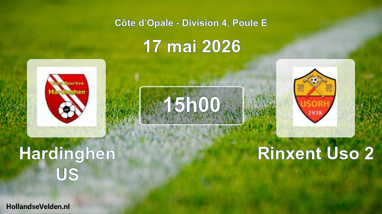 Match programmé: Hardinghen US - Rinxent Uso 2 (17 mai 2026)