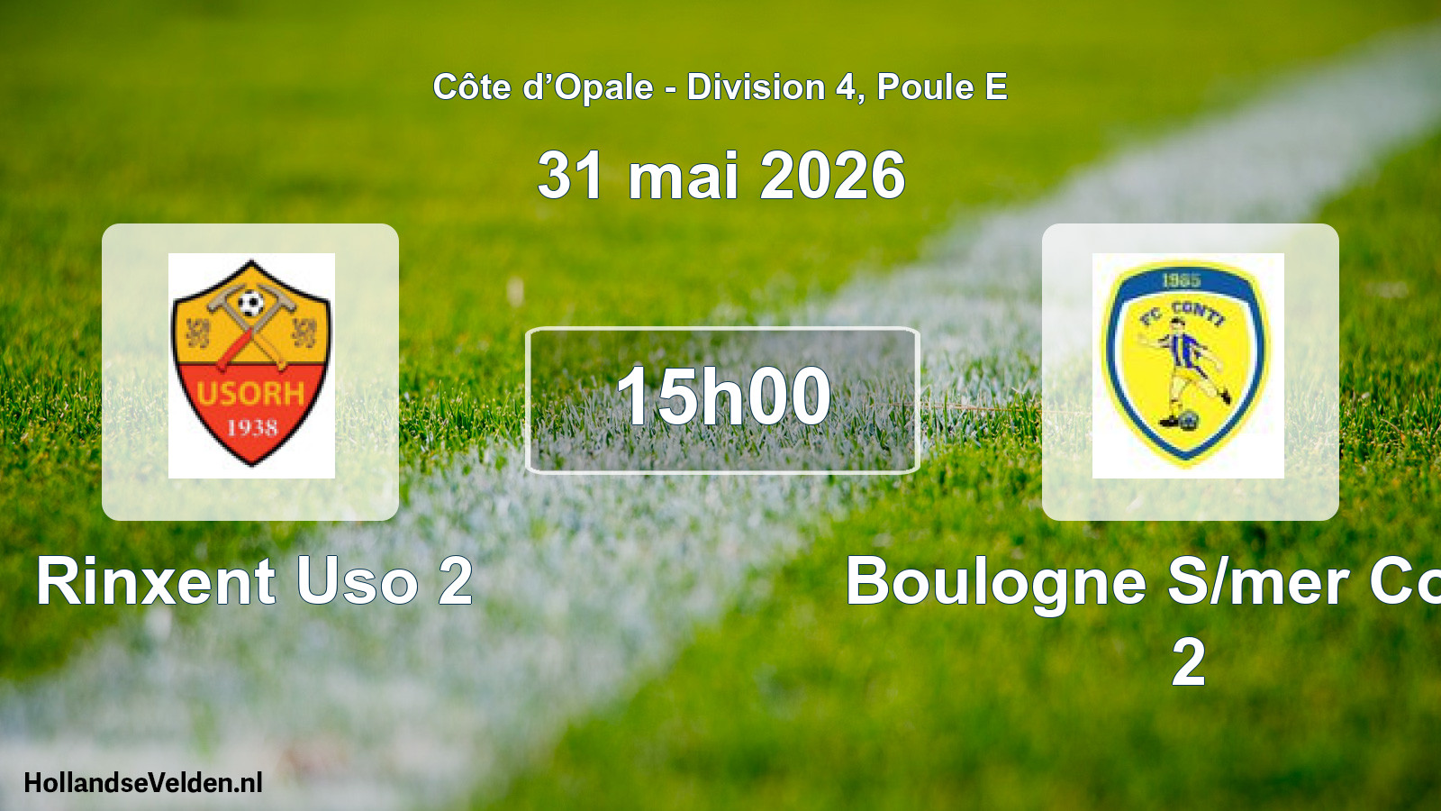 Scheduled Match: Rinxent Uso 2 - Boulogne S/mer Conti 2 (31 May 2026)