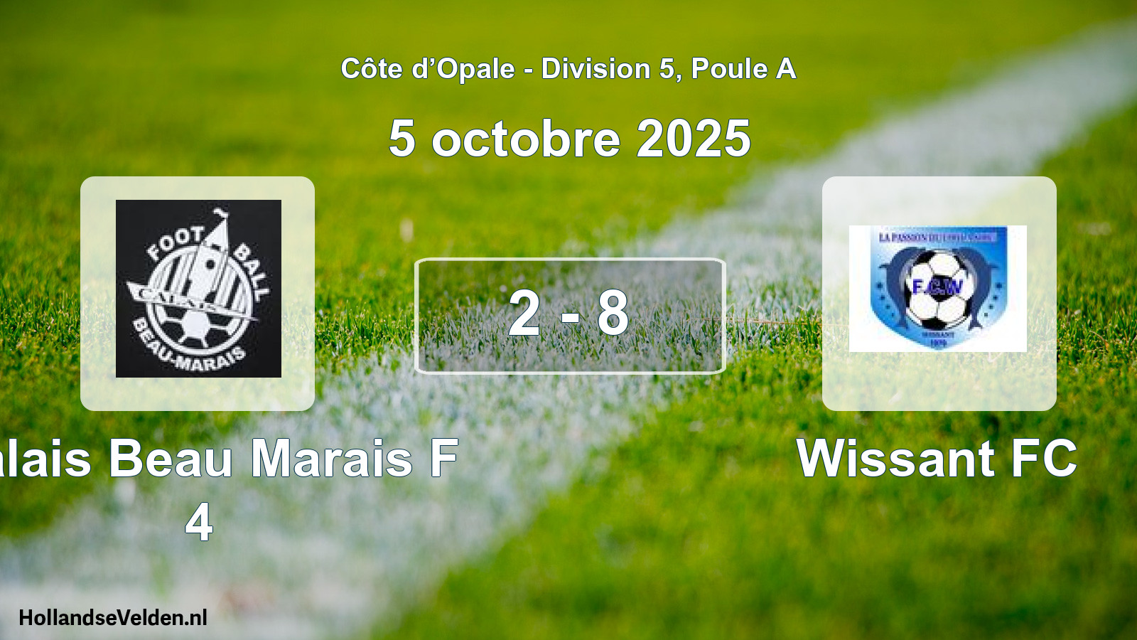 Total number of matches played: Calais Beau Marais F 4 - Wissant FC 2 - 8 (5 October 2025)