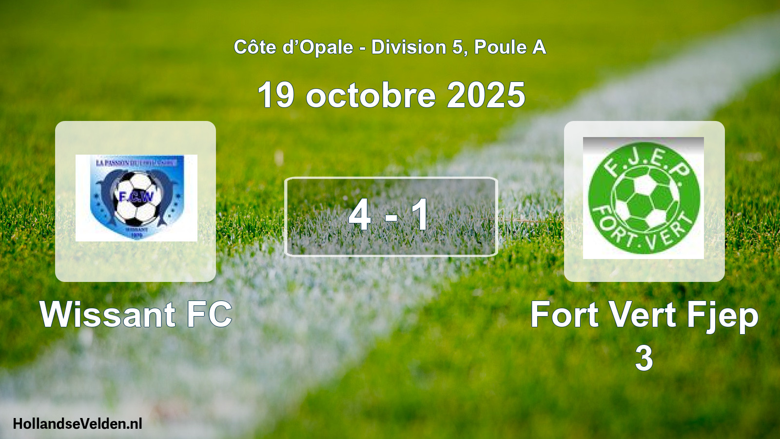 Match joué: Wissant FC - Fort Vert Fjep 3 4 - 1 (19 octobre 2025)