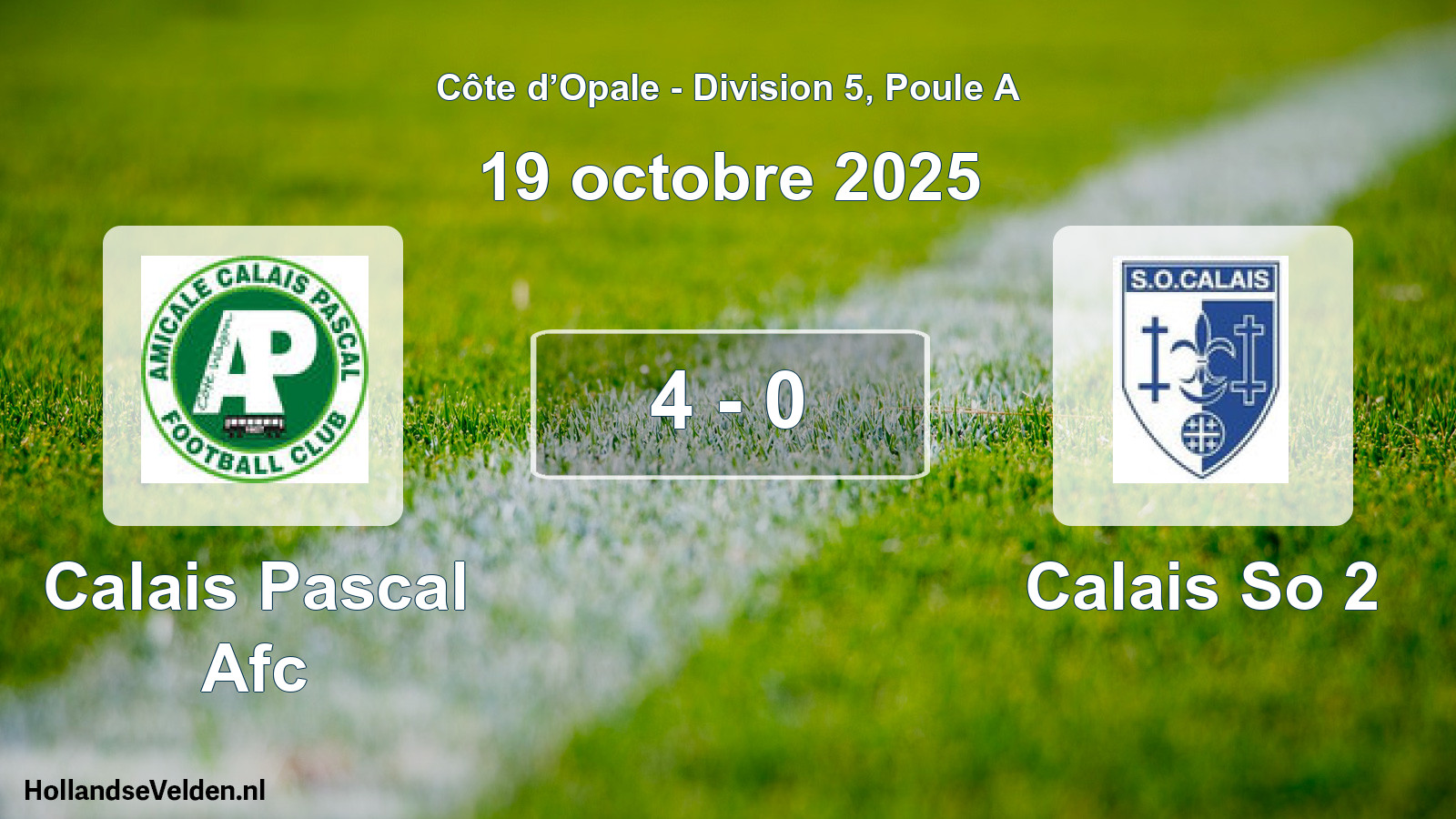 Match joué: Calais Pascal Afc - Calais So 2 4 - 0 (19 octobre 2025)