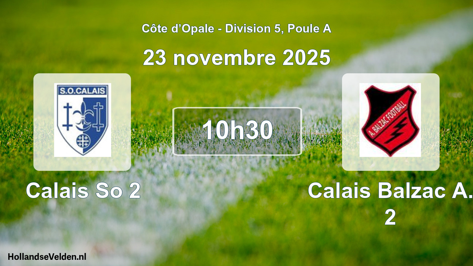 Match programmé: Calais So 2 - Calais Balzac A. 2 (23 novembre 2025)