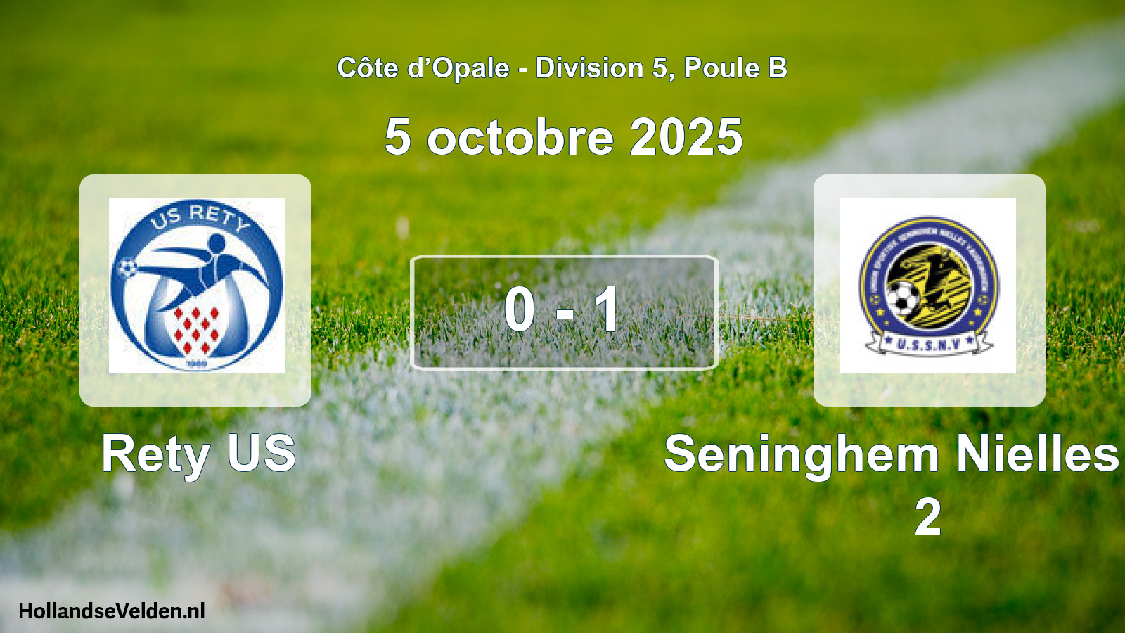 Gespeelde wedstrijd: Rety US - Seninghem Nielles Va 2 0 - 1 (5 oktober 2025)