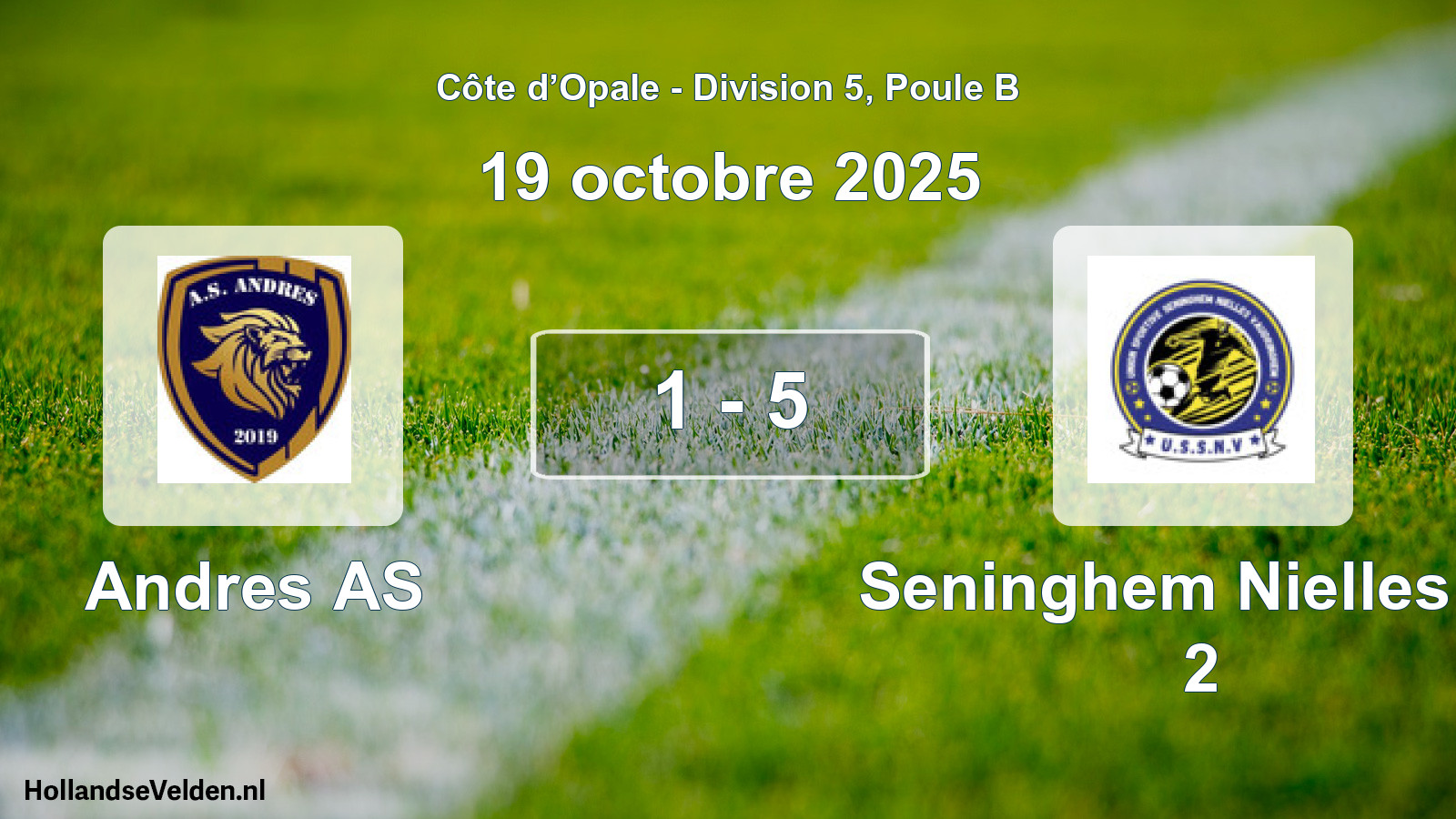 Match joué: Andres AS - Seninghem Nielles Va 2 1 - 5 (19 octobre 2025)