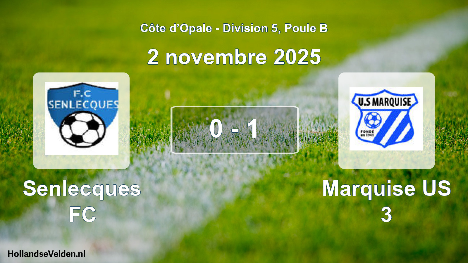 Match joué: Senlecques FC - Marquise US 3 0 - 1 (2 novembre 2025)