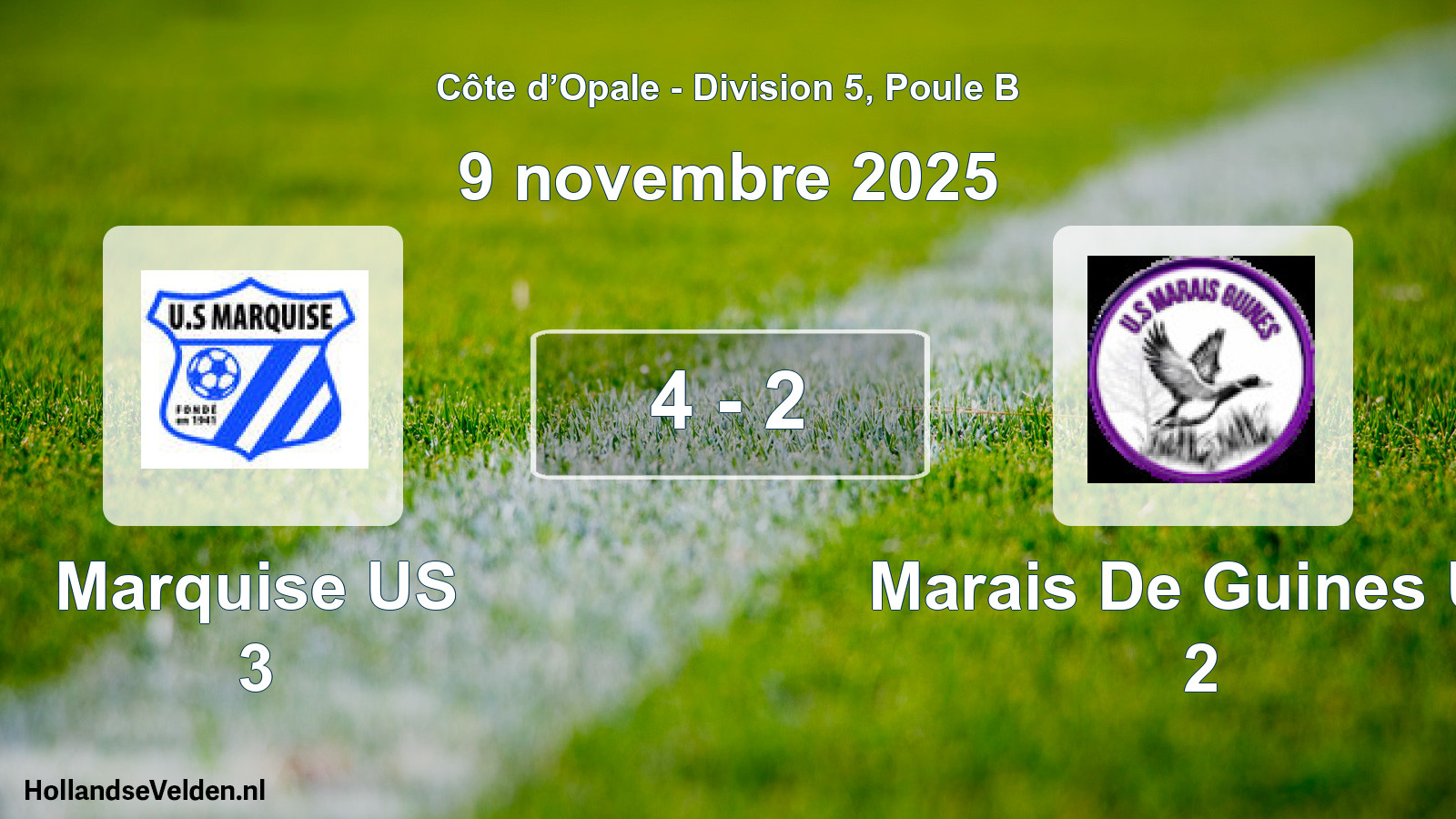 Gespeelde wedstrijd: Marquise US 3 - Marais De Guines US 2 4 - 2 (9 november 2025)