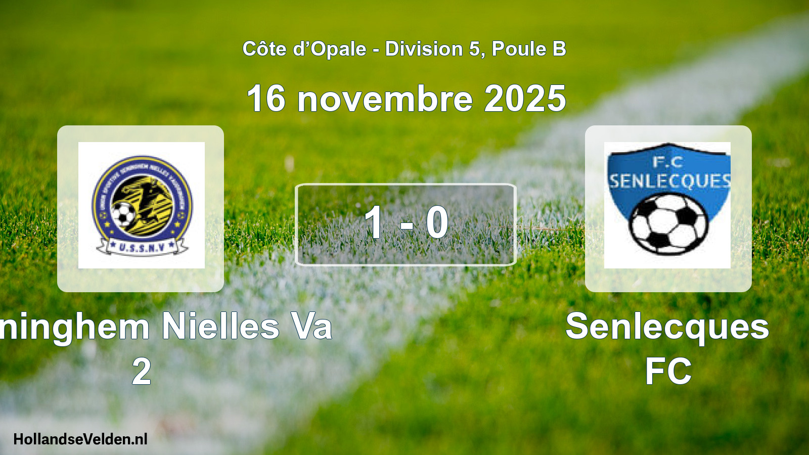 Match joué: Seninghem Nielles Va 2 - Senlecques FC 1 - 0 (16 novembre 2025)
