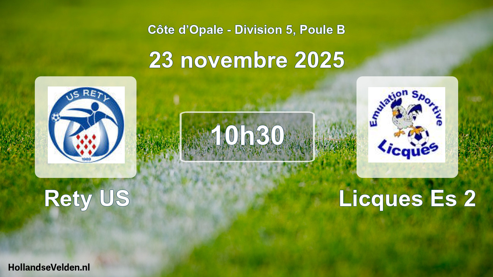 Match programmé: Rety US - Licques Es 2 (23 novembre 2025)