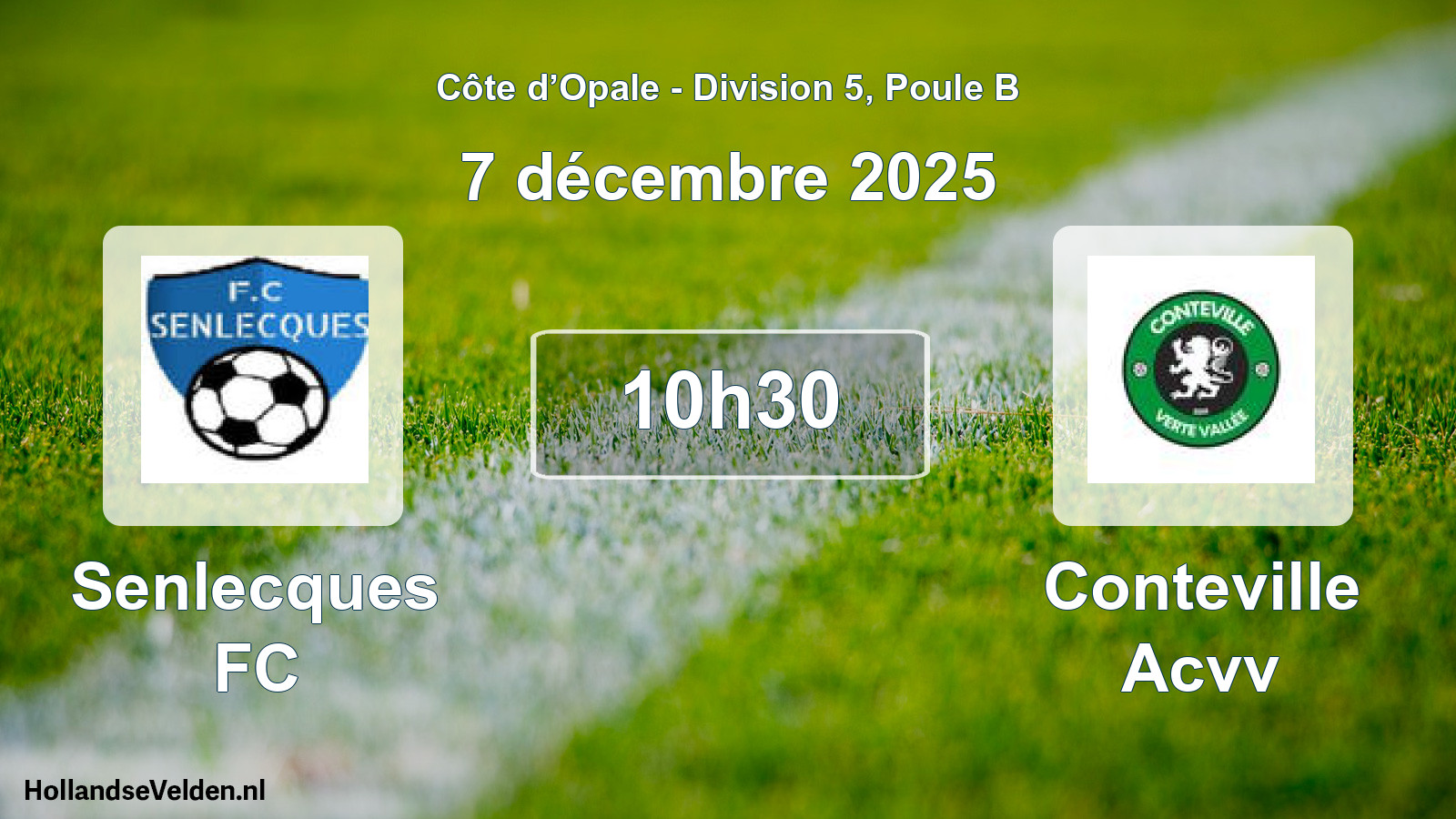Match programmé: Senlecques FC - Conteville Acvv (7 décembre 2025)