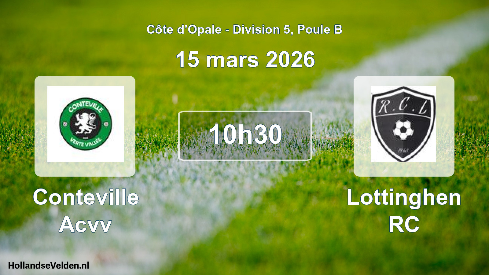 Match programmé: Conteville Acvv - Lottinghen RC (15 mars 2026)