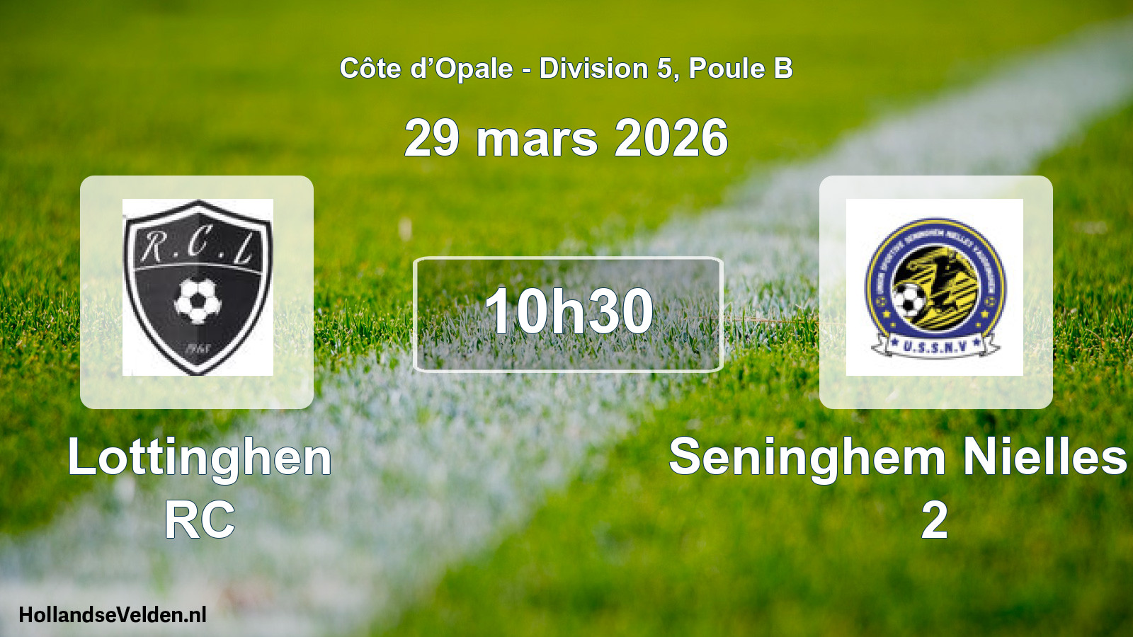 Match programmé: Lottinghen RC - Seninghem Nielles Va 2 (29 mars 2026)