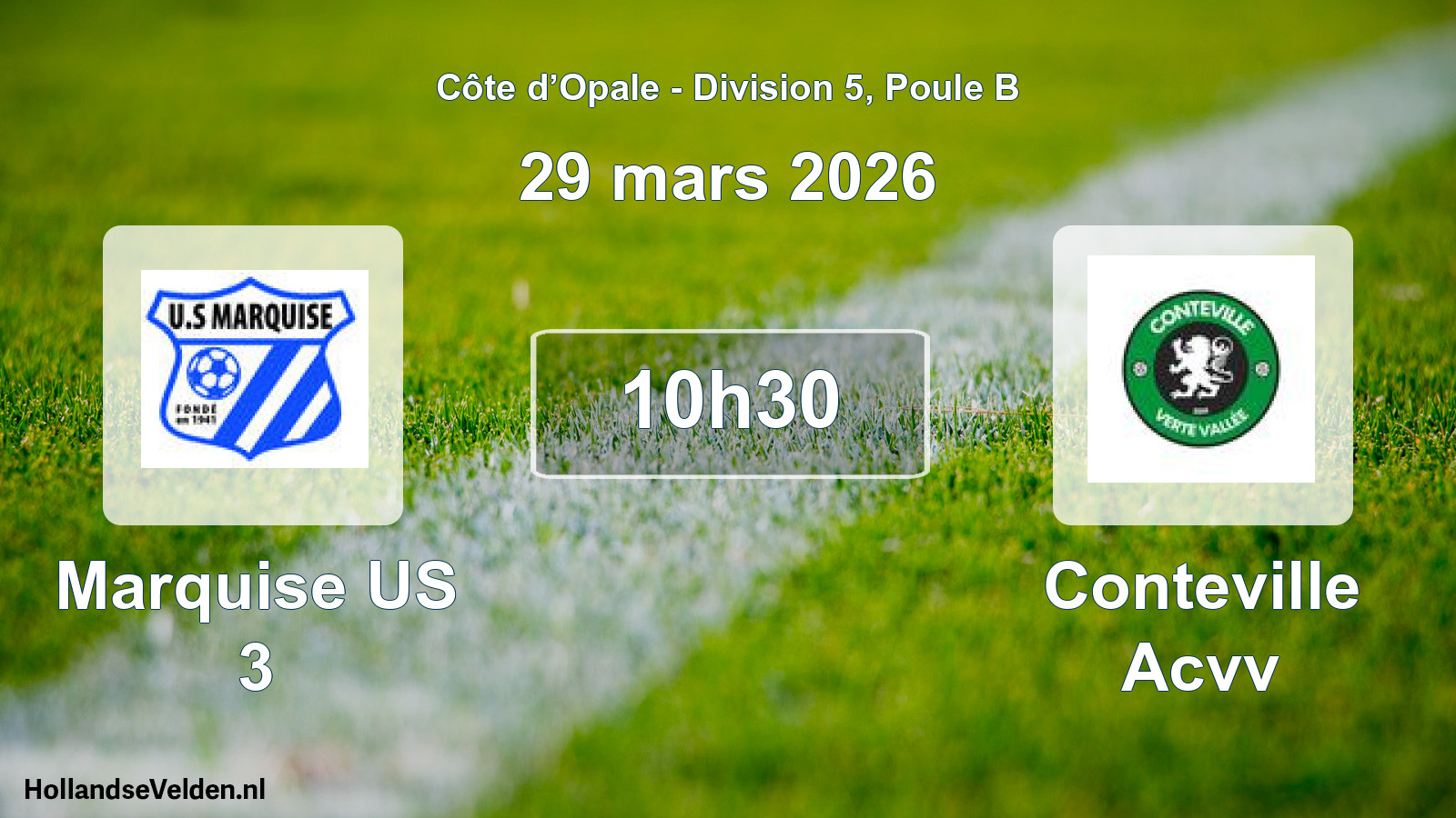 Match programmé: Marquise US 3 - Conteville Acvv (29 mars 2026)