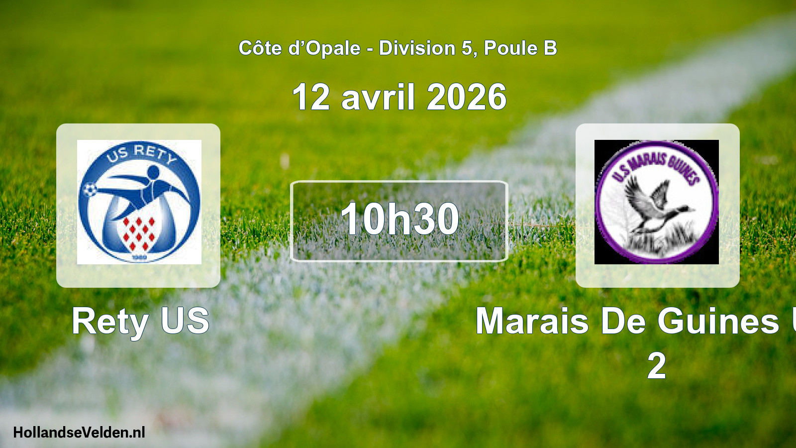 Match programmé: Rety US - Marais De Guines US 2 (12 avril 2026)