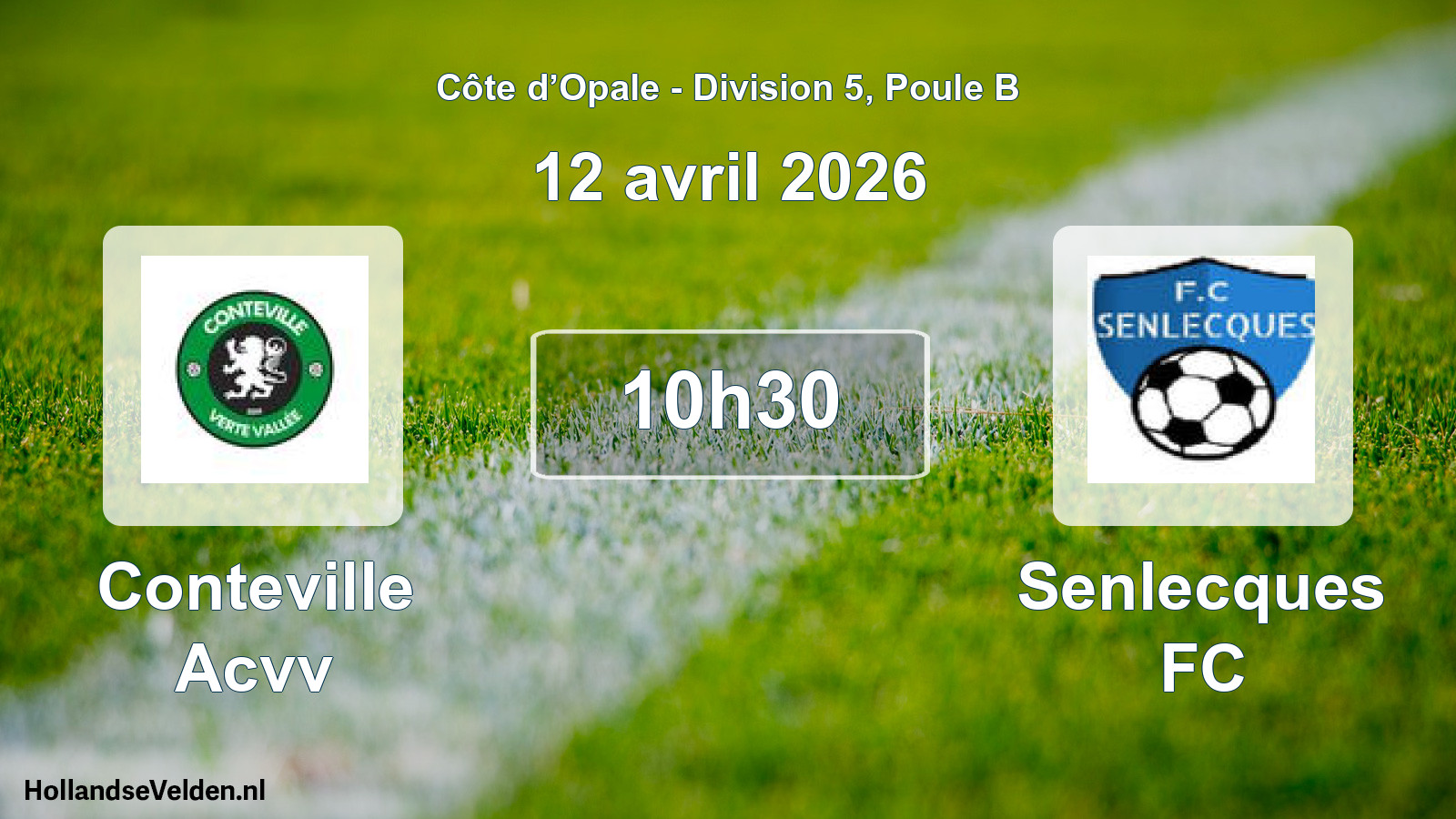Match programmé: Conteville Acvv - Senlecques FC (12 avril 2026)