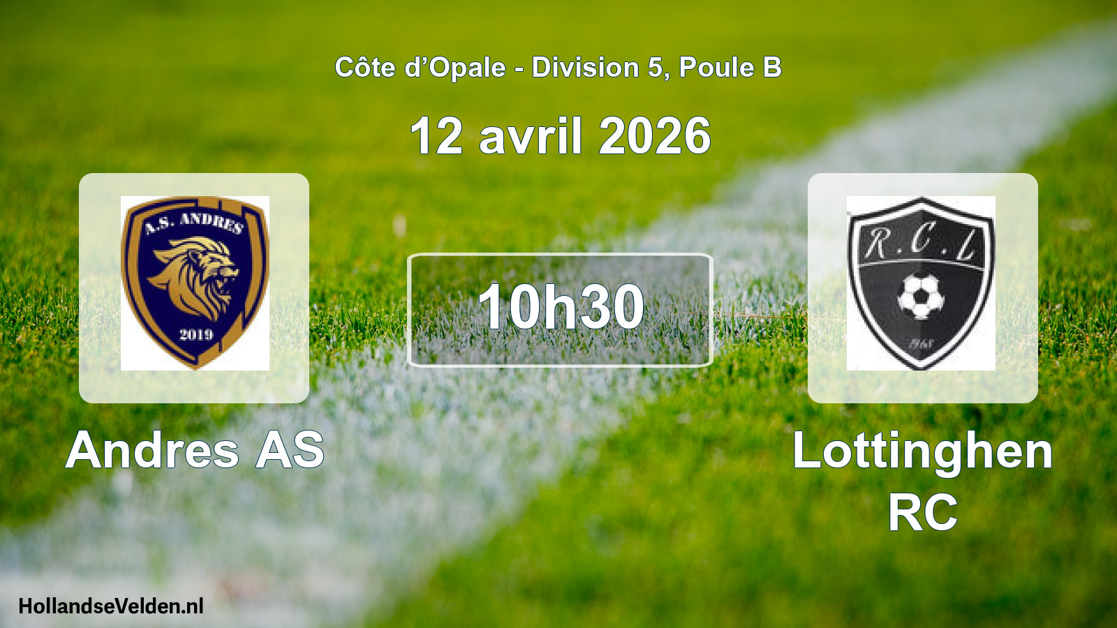 Match programmé: Andres AS - Lottinghen RC (12 avril 2026)