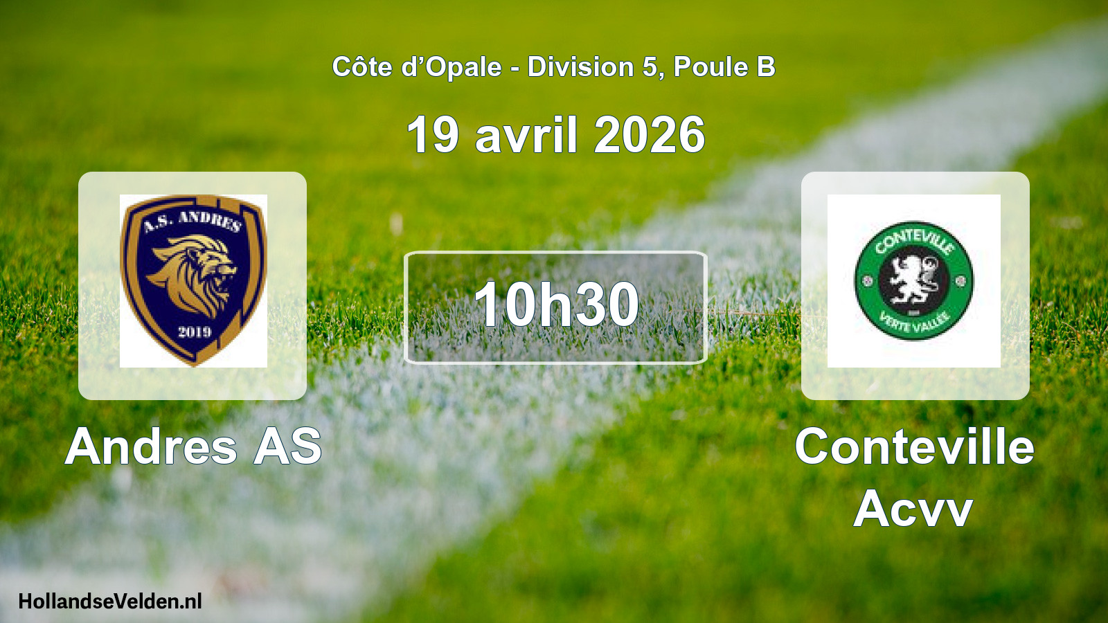 Geplande wedstrijd: Andres AS - Conteville Acvv (19 april 2026)