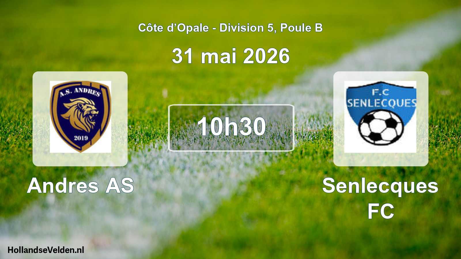 Match programmé: Andres AS - Senlecques FC (31 mai 2026)