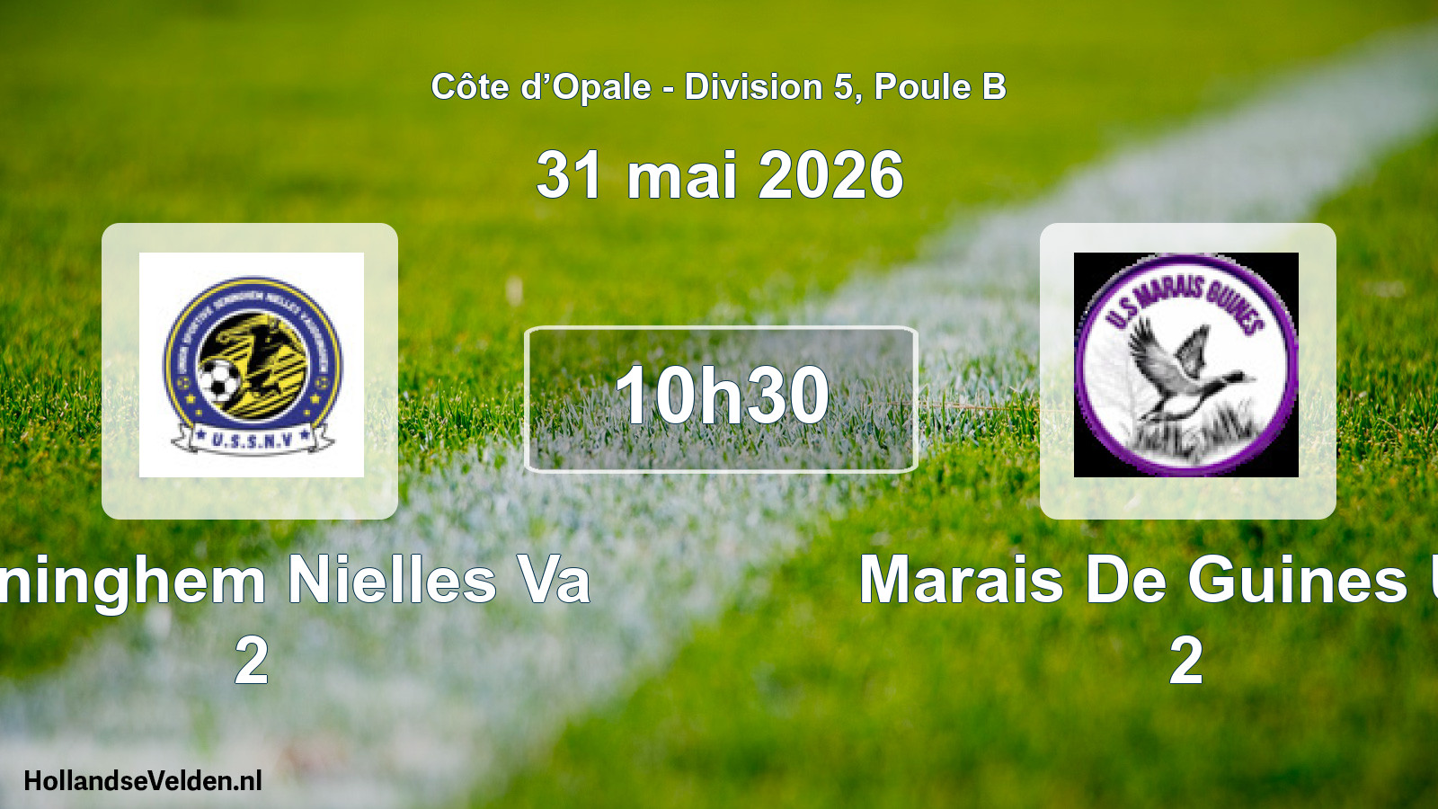 Match programmé: Seninghem Nielles Va 2 - Marais De Guines US 2 (31 mai 2026)