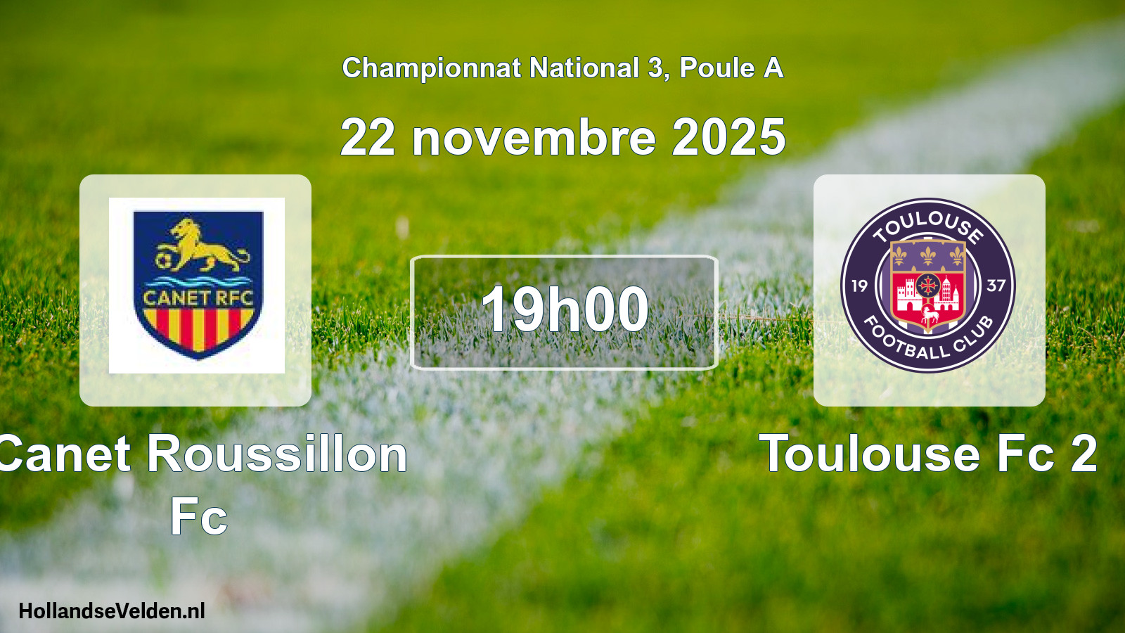 Scheduled Match: Canet Roussillon Fc - Toulouse Fc 2 (22 November 2025)