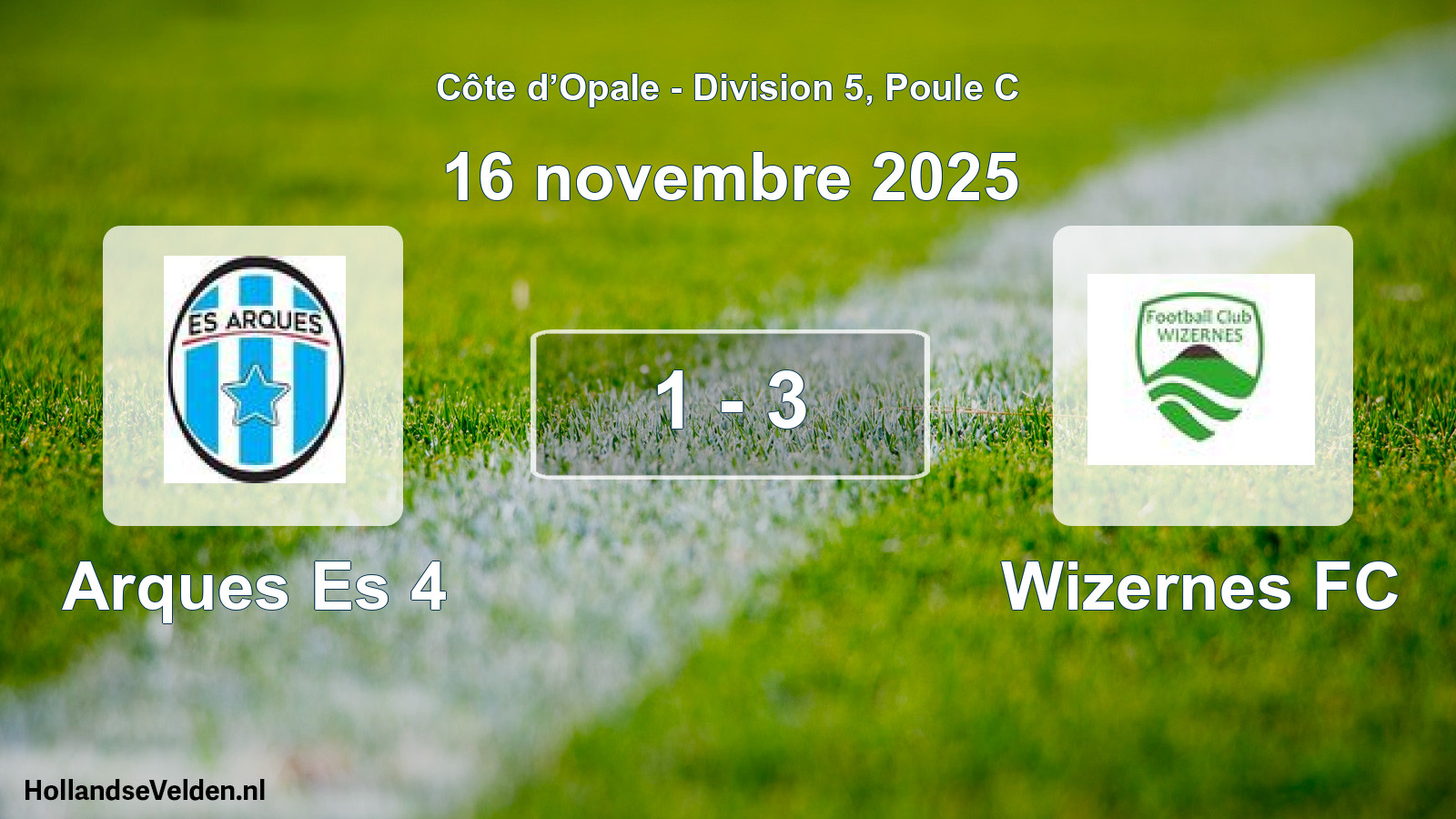 Match joué: Arques Es 4 - Wizernes FC 1 - 3 (16 novembre 2025)