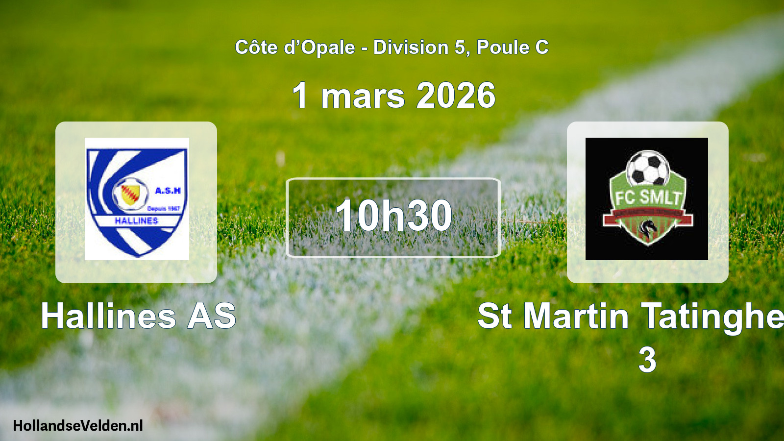 Match programmé: Hallines AS - St Martin Tatinghem 3 (1 mars 2026)