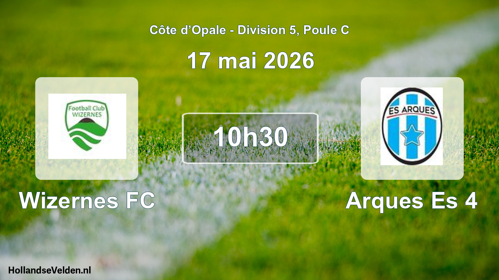 Match programmé: Wizernes FC - Arques Es 4 (17 mai 2026)