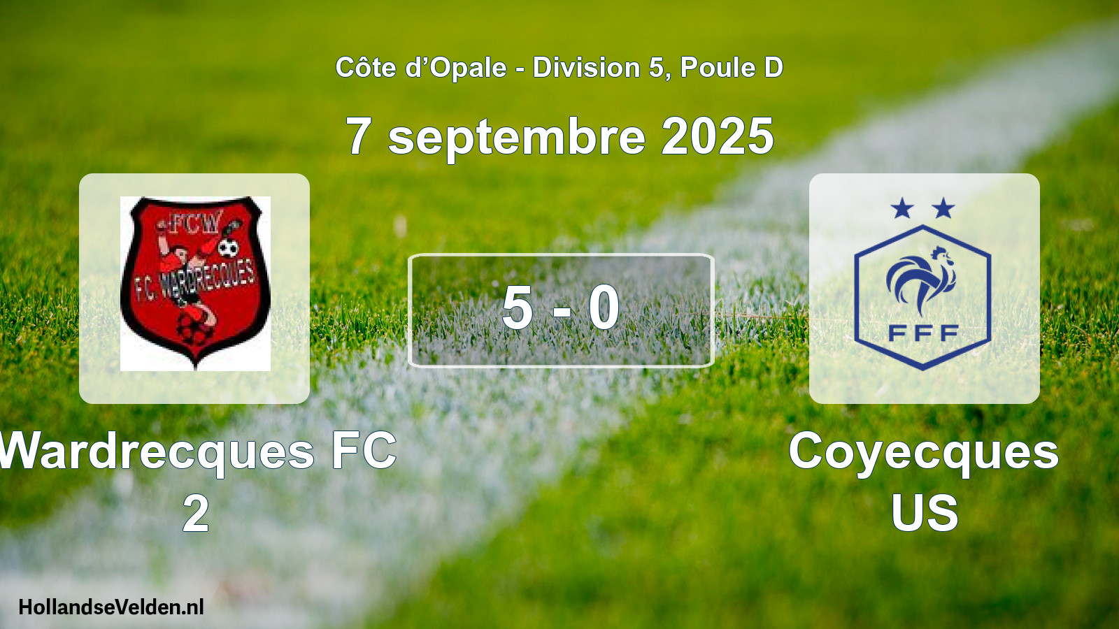 Total number of matches played: Wardrecques FC 2 - Coyecques US 5 - 0 (7 September 2025)