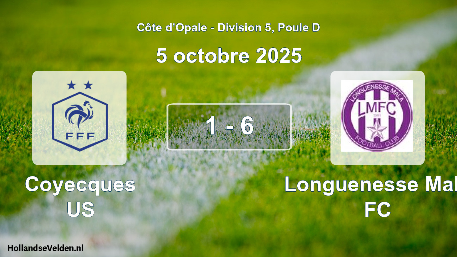 Total number of matches played: Coyecques US - Longuenesse Mala FC 1 - 6 (5 October 2025)