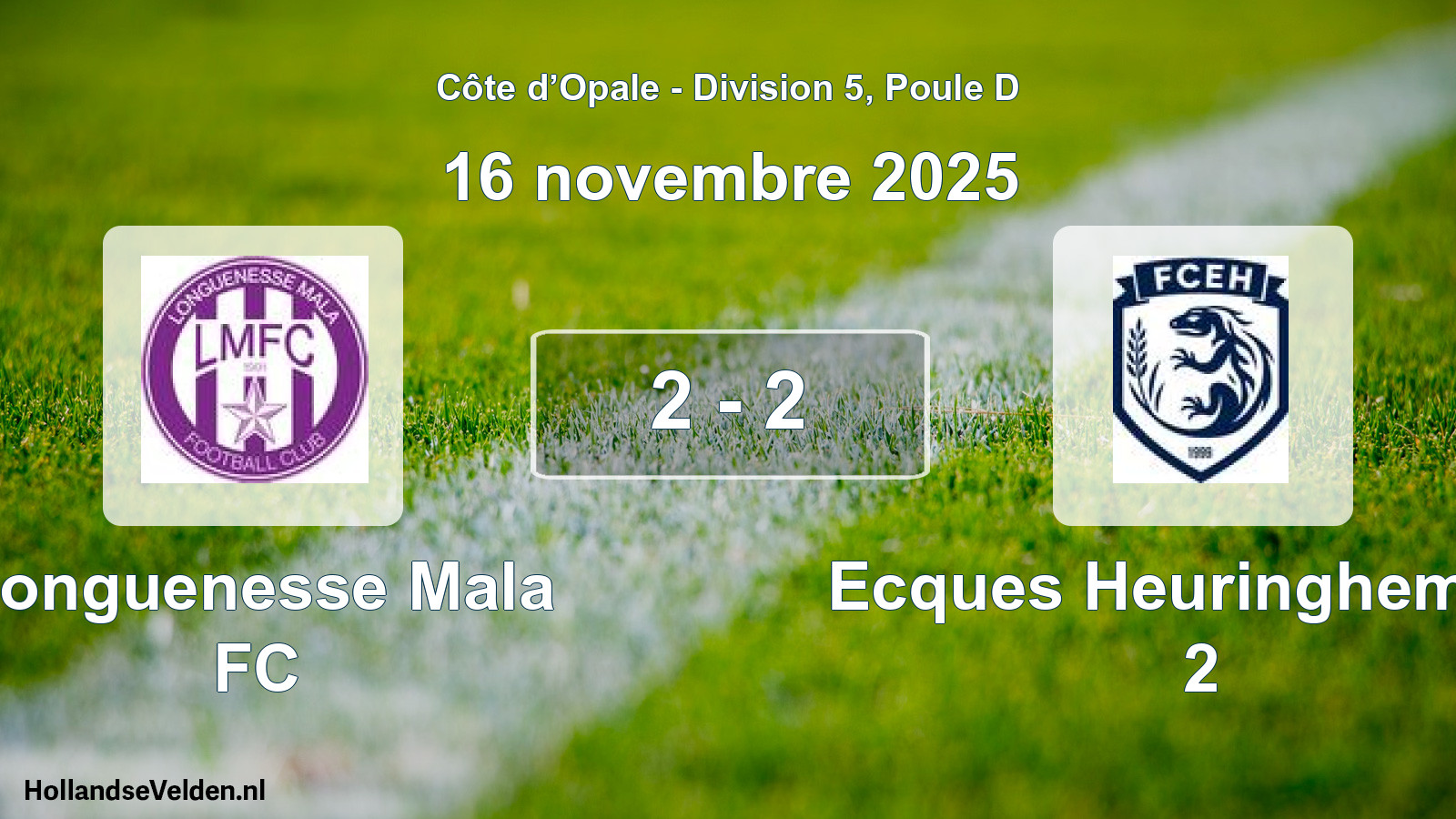 Match joué: Longuenesse Mala FC - Ecques Heuringhem FC 2 2 - 2 (16 novembre 2025)