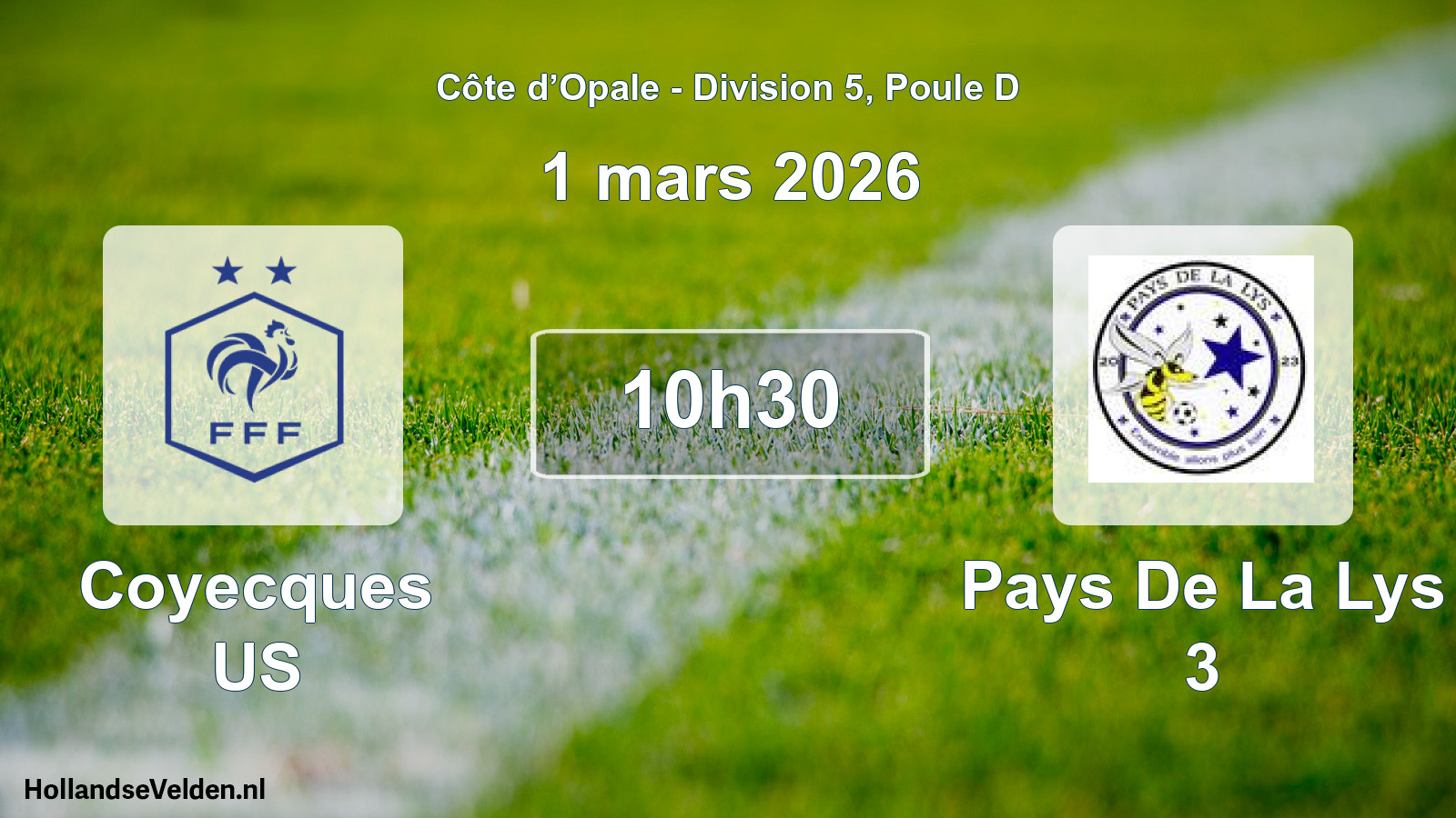 Scheduled Match: Coyecques US - Pays De La Lys 3 (1 March 2026)