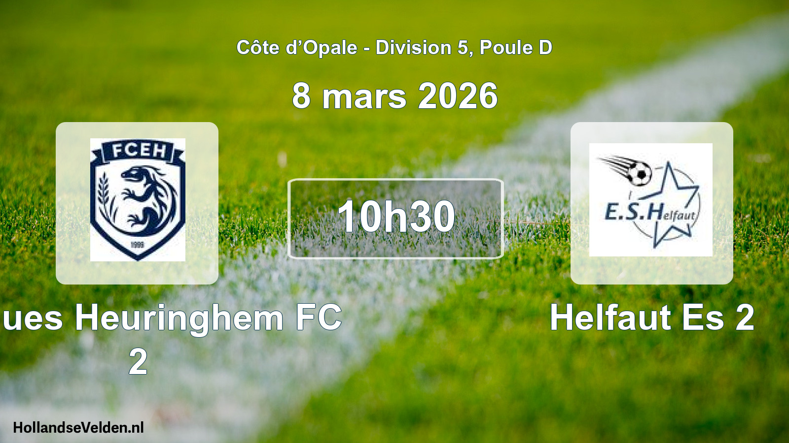 Geplande wedstrijd: Ecques Heuringhem FC 2 - Helfaut Es 2 (8 maart 2026)