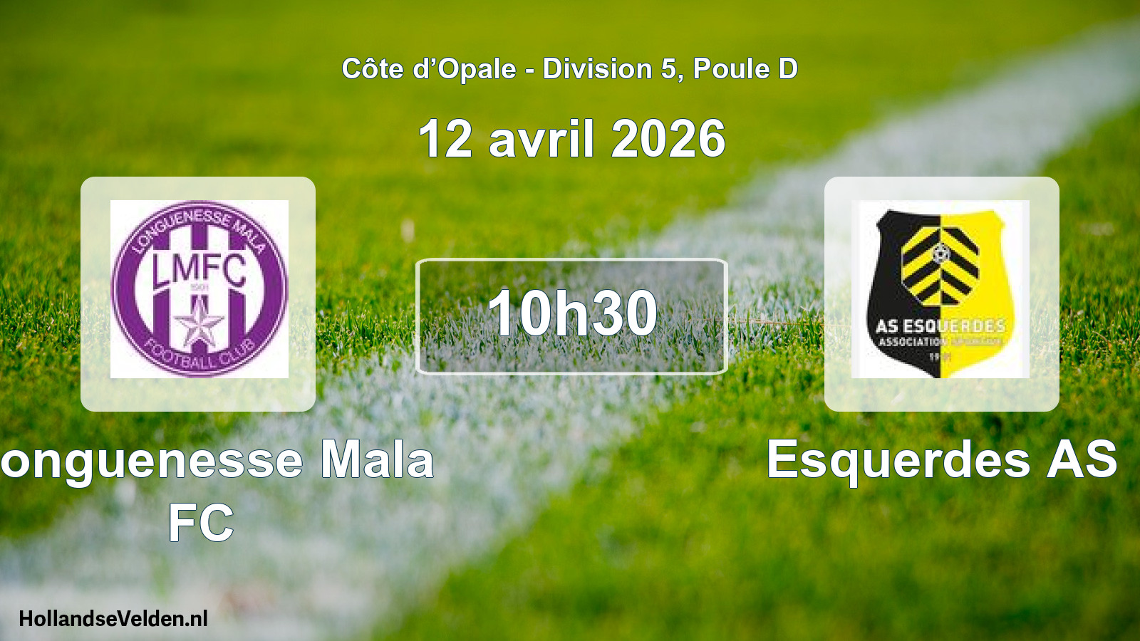 Match programmé: Longuenesse Mala FC - Esquerdes AS (12 avril 2026)