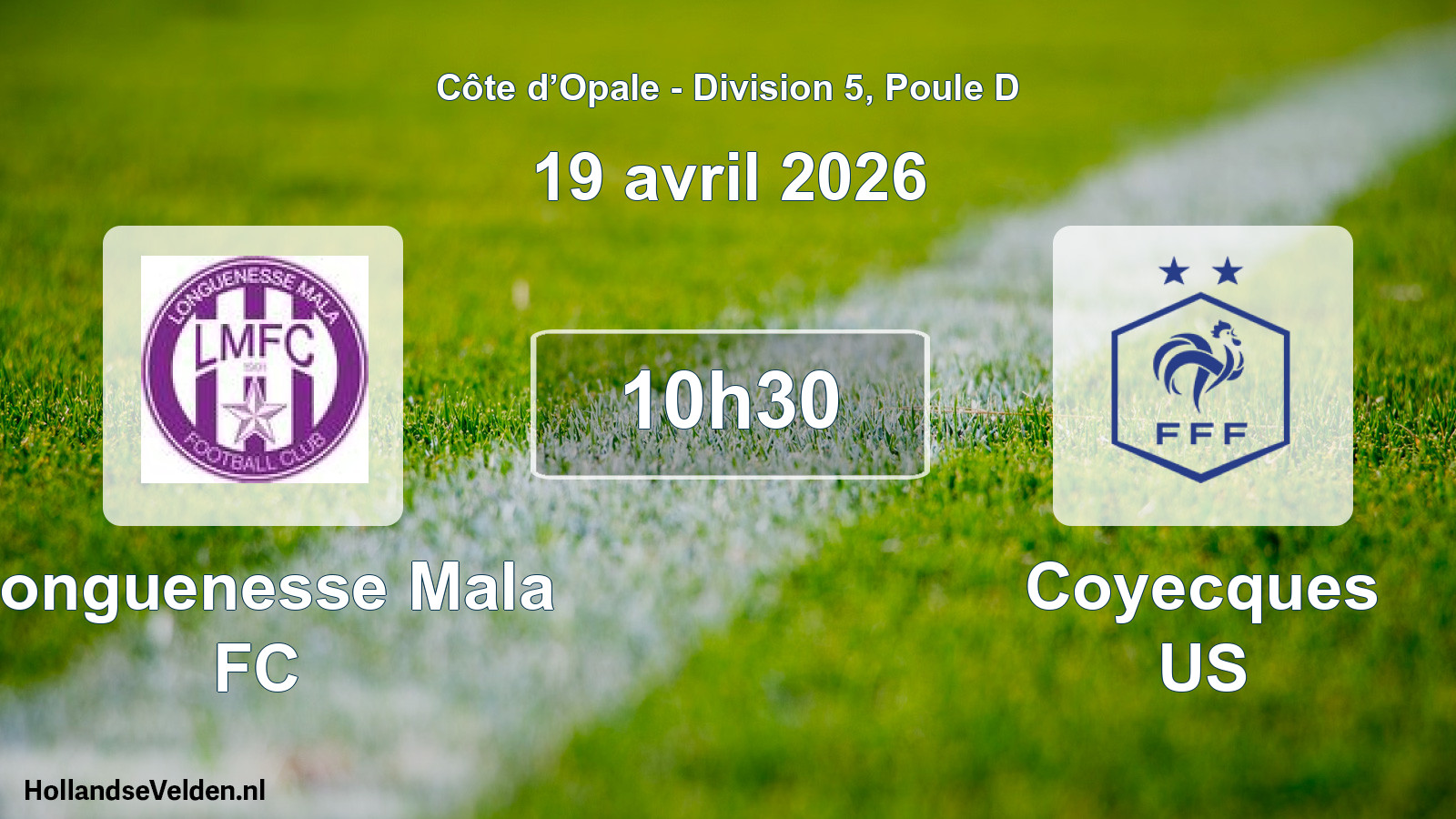 Match programmé: Longuenesse Mala FC - Coyecques US (19 avril 2026)